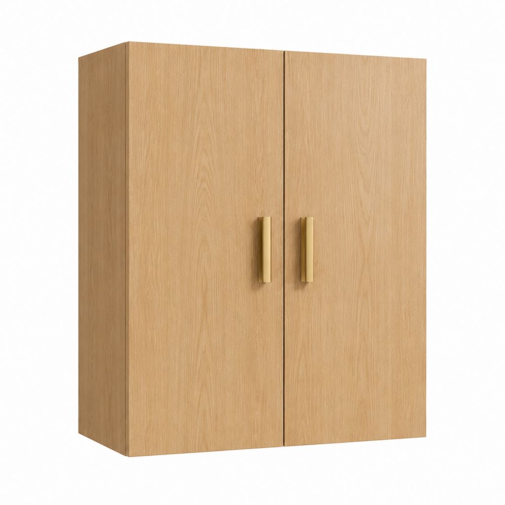 Hochschrank Sideboard mit 2 Türen Eiche natur furniert rechteckig 80 x 40 x 120 cm