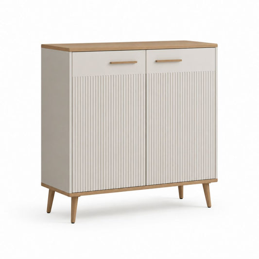 Sideboard mit 2 Türen Weiß Eichefarben MDF rechteckig 100 x 40 x 100 cm