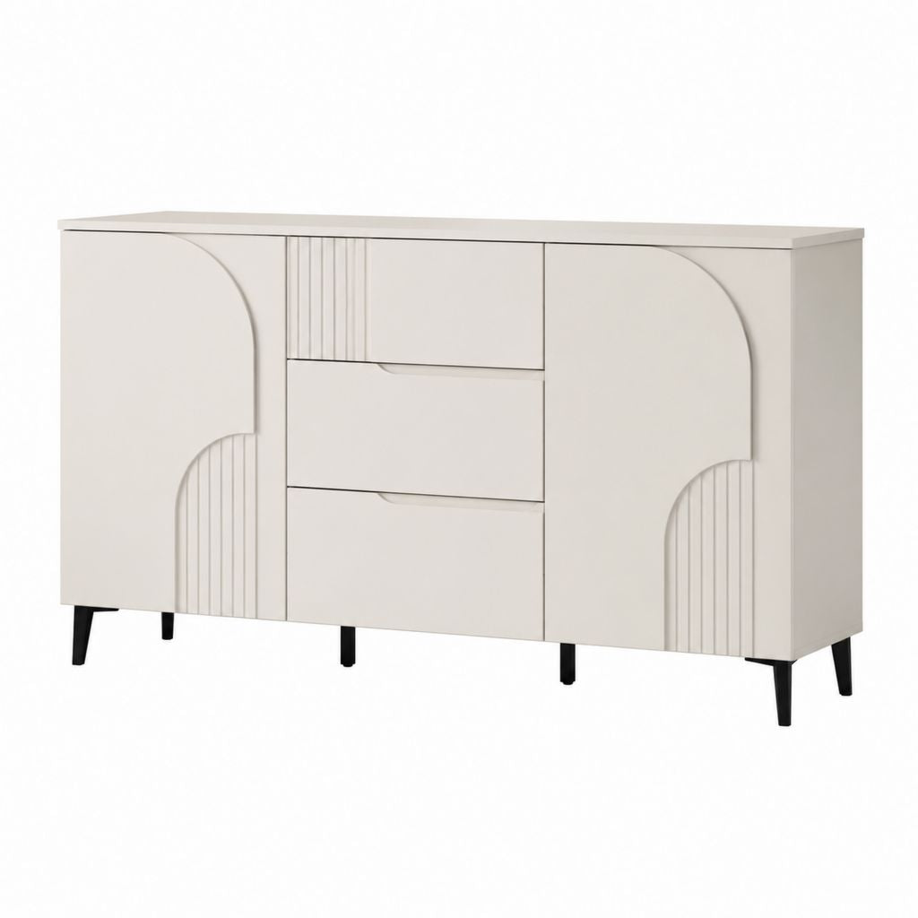 Sideboard mit 2 Türen und 3 Schubladen Weiß MDF Rechteckig 120 x 40 x 80 cm