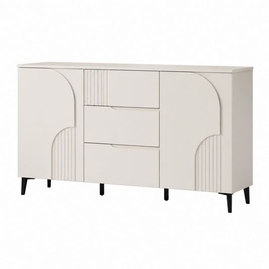 Sideboard mit 2 Türen und 3 Schubladen Weiß MDF Rechteckig 120 x 40 x 80 cm