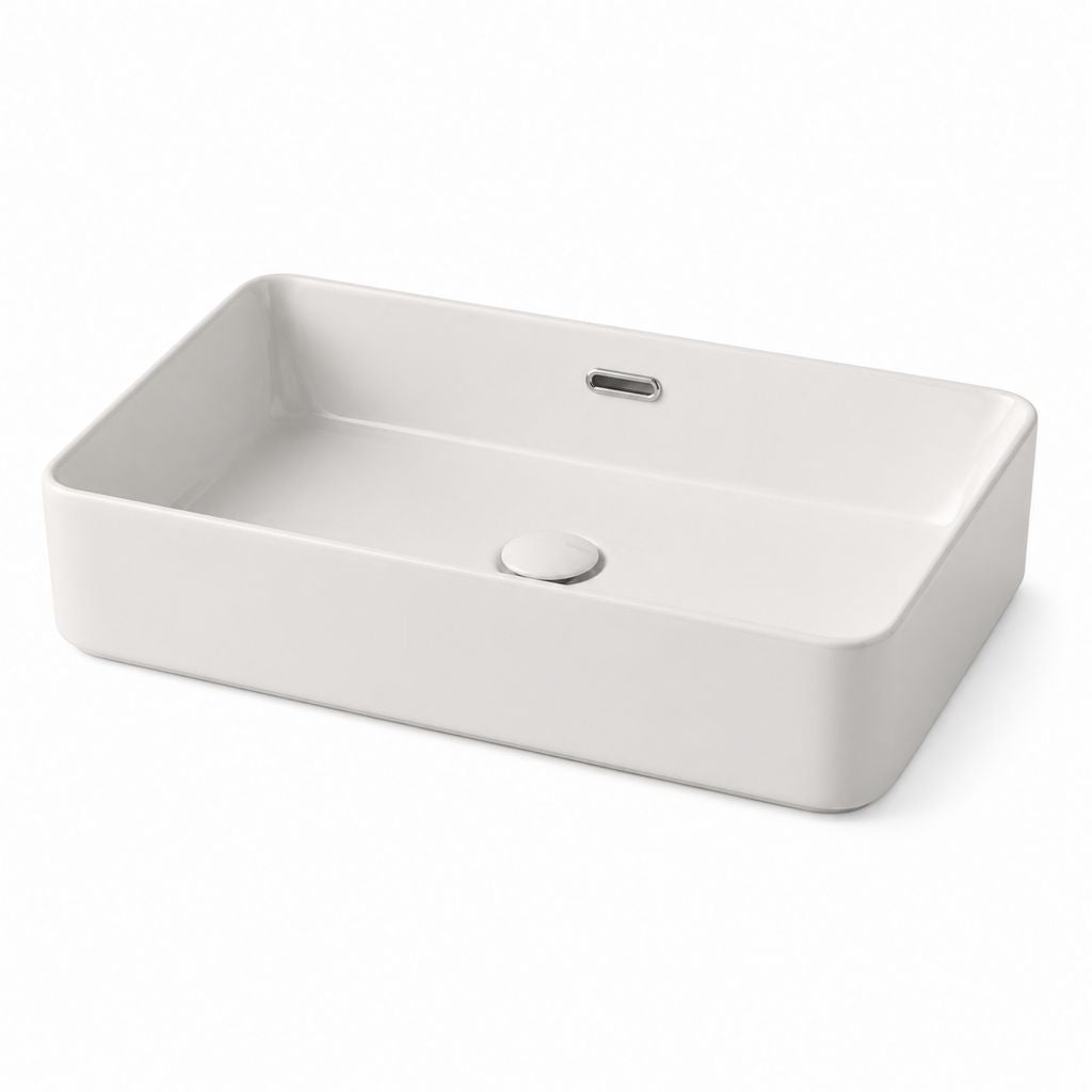 Aufsatzwaschbecken Weiß Sanitärkeramik Rechteckig 60 x 40 x 15 cm
