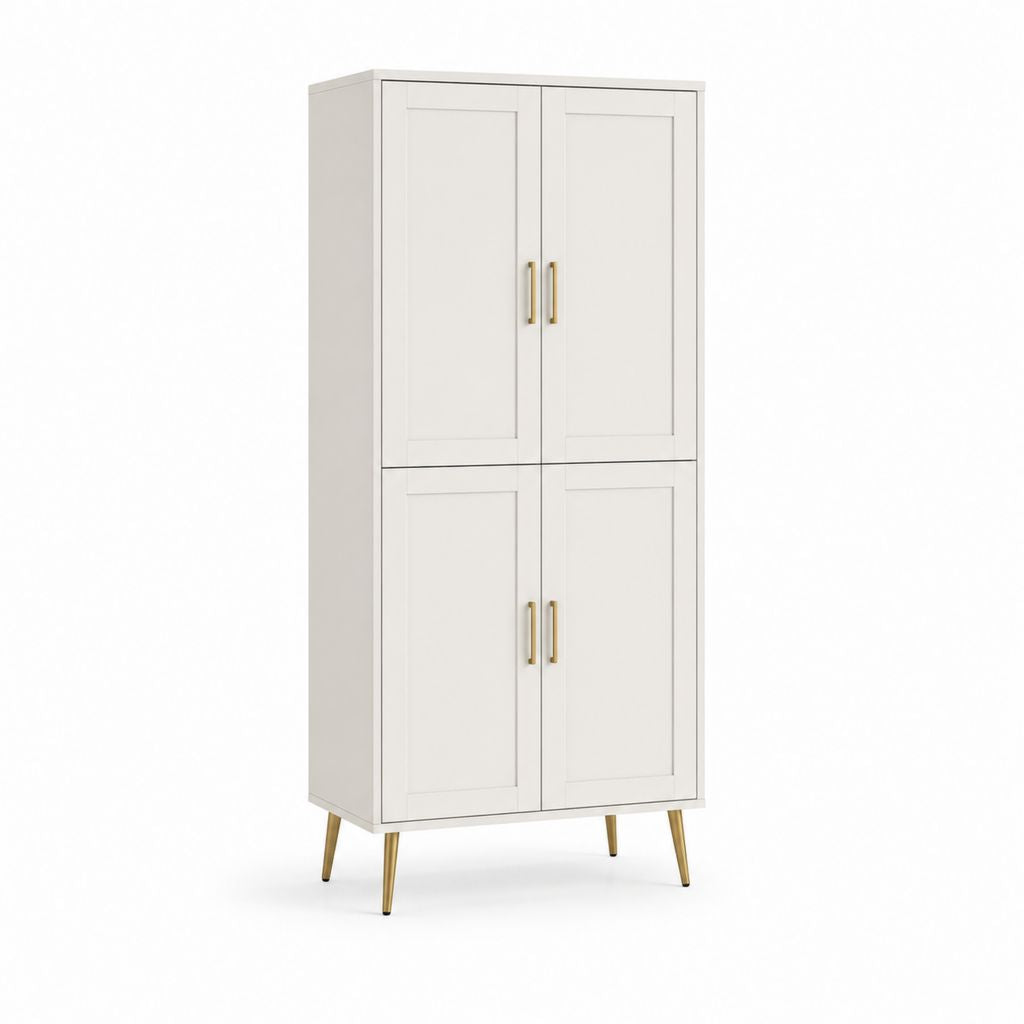 Sideboard Hochschrank Weiß MDF rechteckig 80 x 40 x 180 cm