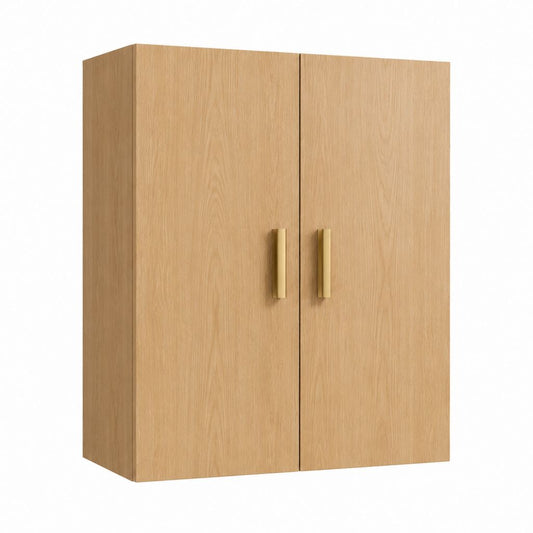 Hochschrank Sideboard mit 2 Türen Eiche natur furniert rechteckig 80 x 40 x 120 cm