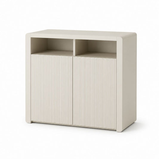 Sideboard Beige aus MDF mit Rillenfront 80 x 40 x 85 cm
