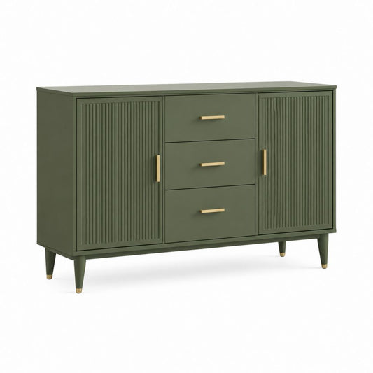 Sideboard Grün MDF Rechteckig 150 x 40 x 80 cm mit 2 Türen und 3 Schubladen