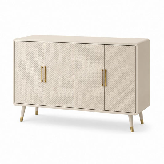 Sideboard 4 Türen Creme MDF Rechteckig 160 x 40 x 85 cm