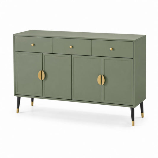 Sideboard Grün aus MDF rechteckig mit 4 Türen 3 Schubladen 160 x 40 x 85 cm
