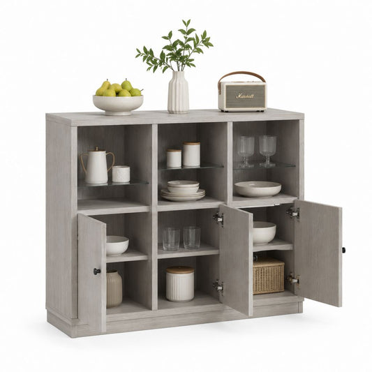 Sideboard mit 3 Türen Grau Spanplatte rechteckig 120 x 40 x 100 cm